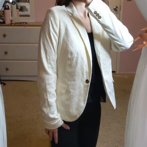 Cream Embroidered Blazer